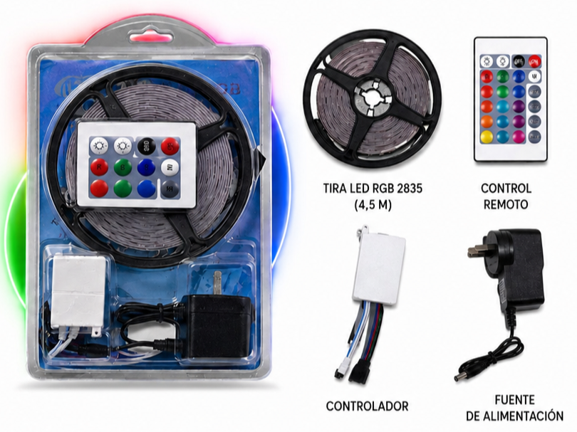 TIRA LED RGB 2835 4.5MTS REAL