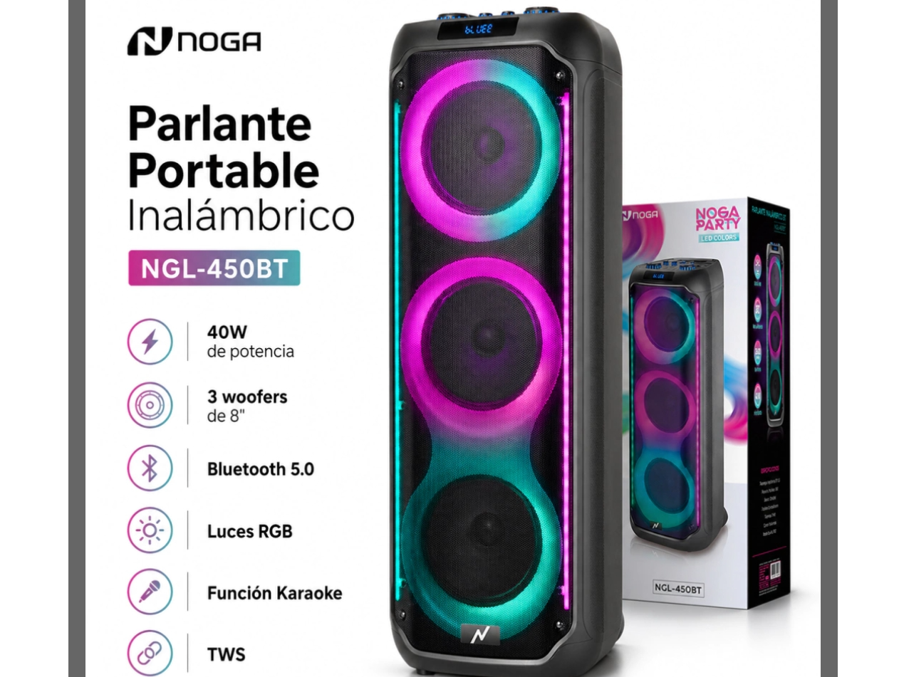 PARLANTE 40W 3*8 NOGA BT450