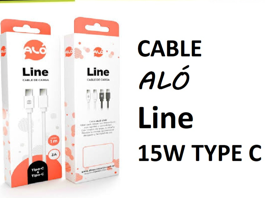 CABLE USB ALO LINE 15W TIPO C A C