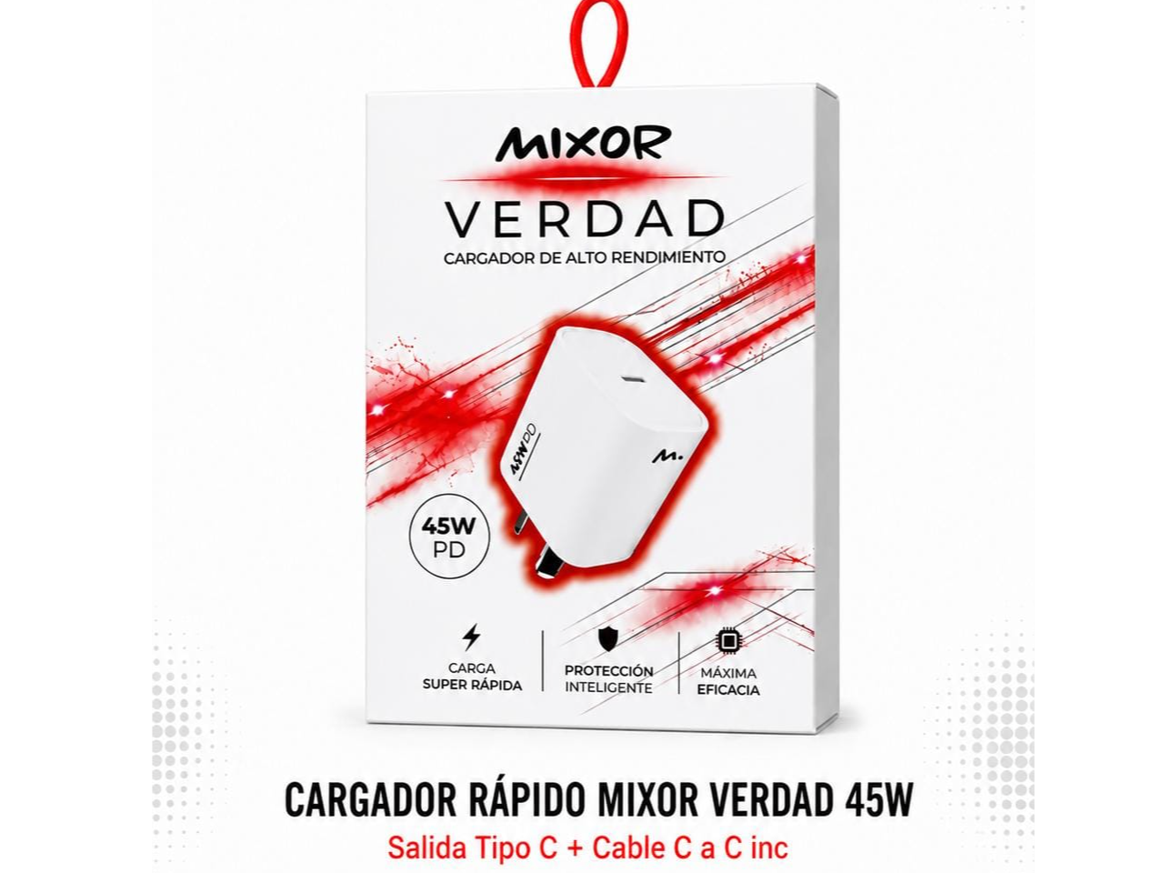 CARGADOR RAPIDO  MIXOR VERDAD 45W TIPO C