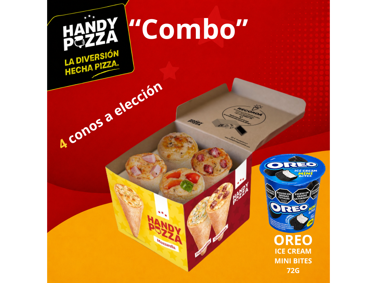 4 Handy a elección + 1 Ore Ice Cream 72g