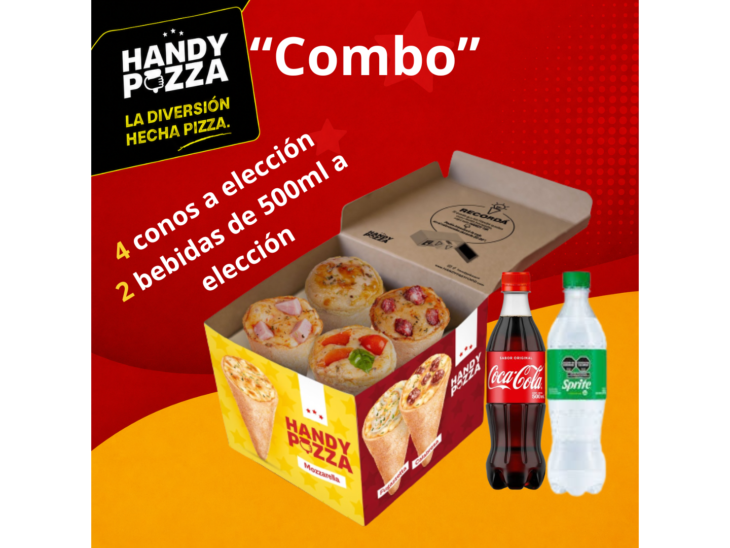 4 Handy a elección + 2 bebidas a elección