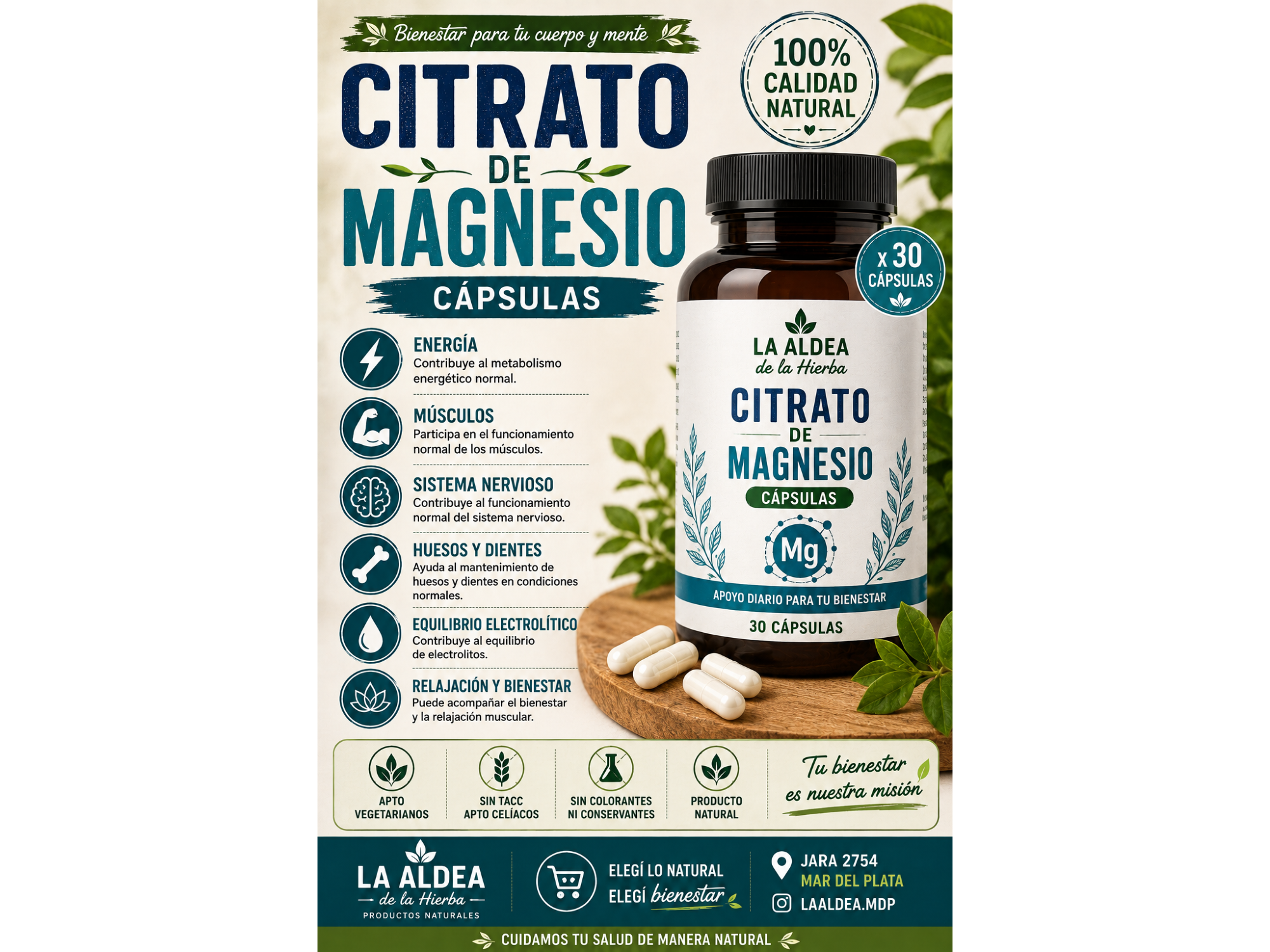 Citrato de Magnesio — Cápsulas x 30