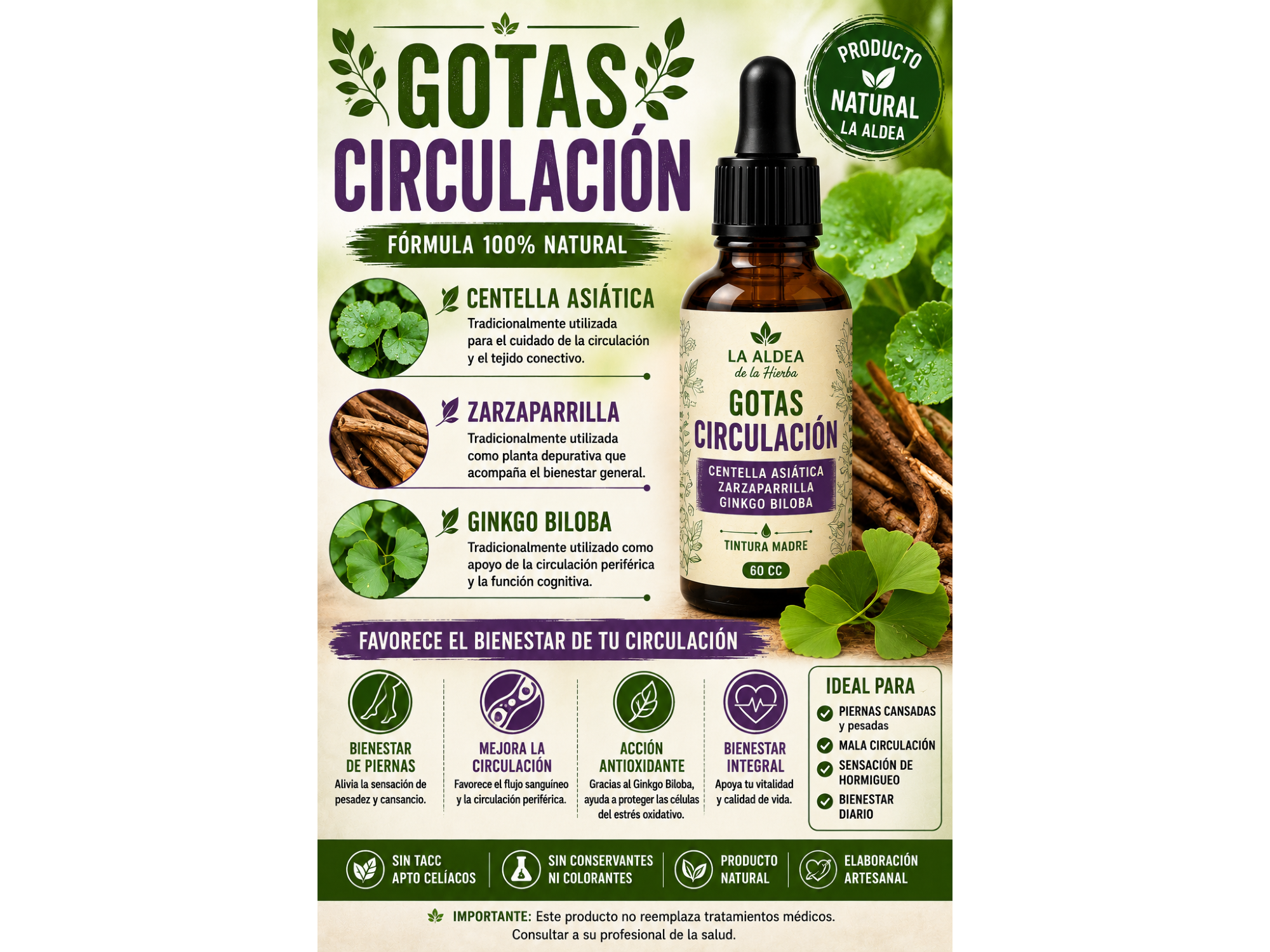 Gotas Circulación — Tintura Madre x 60 cc