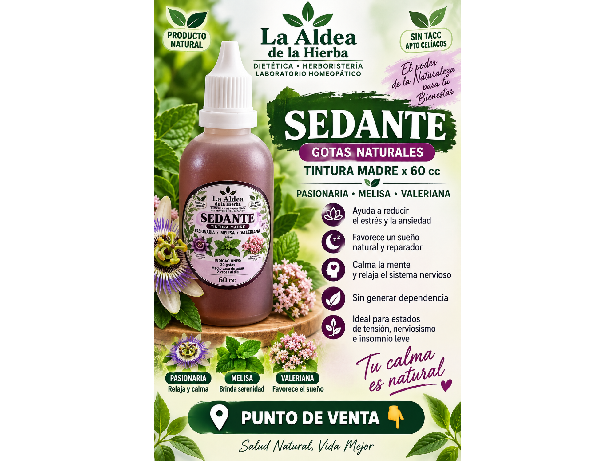 GOTAS SEDANTES – TINTURA MADRE 60 cc