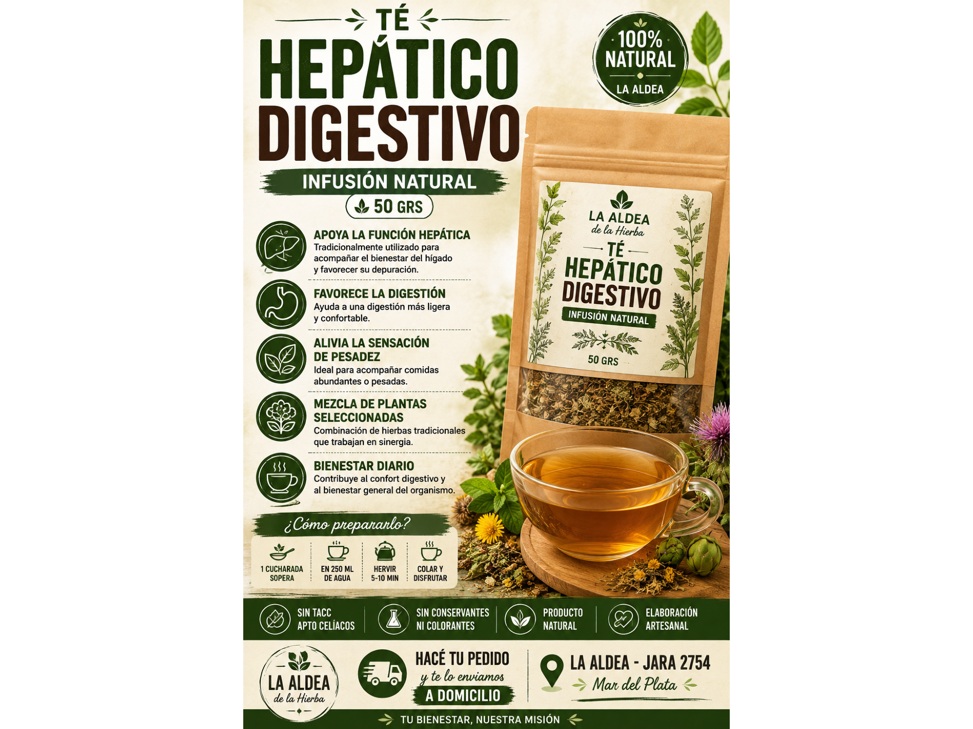 Te hepatico digestivo 50 grs de Dietetica La aldea -jara