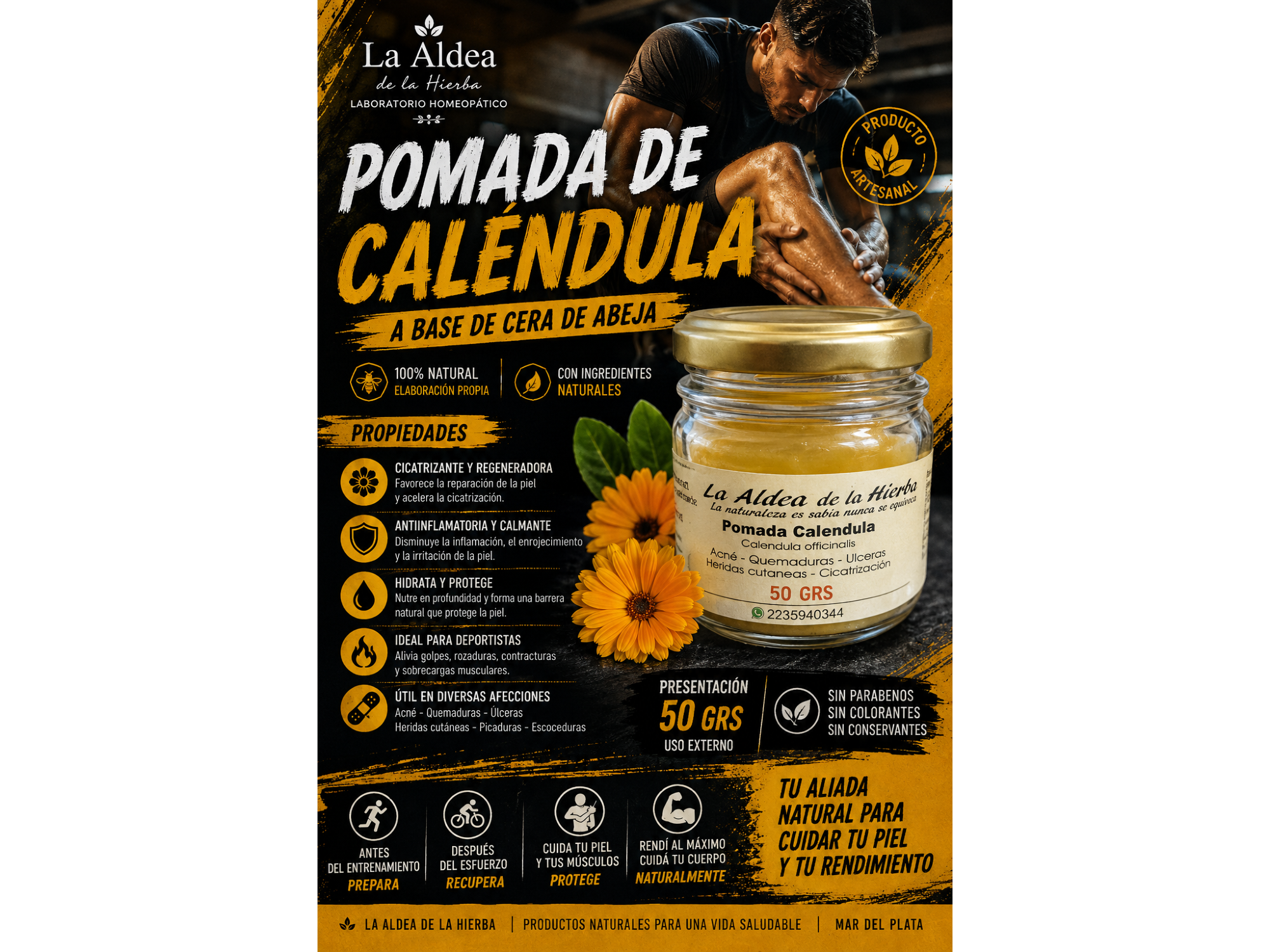 POMADA DE CALÉNDULA – 50 GRS