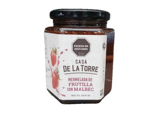 MERMELADA DE FRUTILLA CON MALBEC 400g