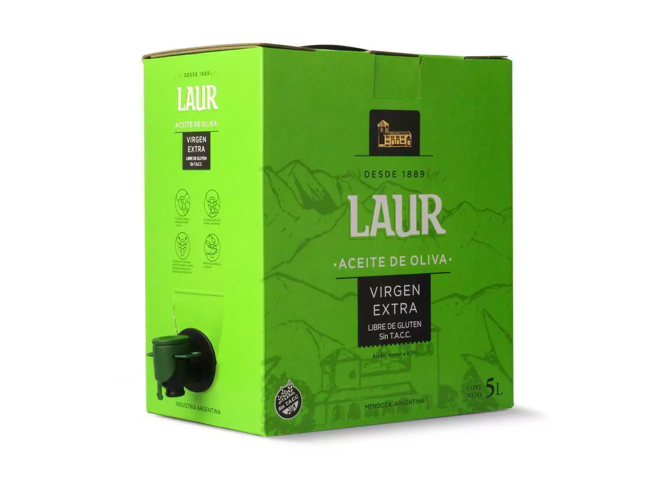 OLIVA LAUR EXTRA VIRGEN VIDRIO 5000cc BAG IN BOX
