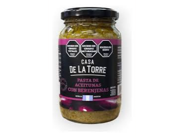 PASTA DE ACEITUNAS VERDES/C BERENJENA 400 GR