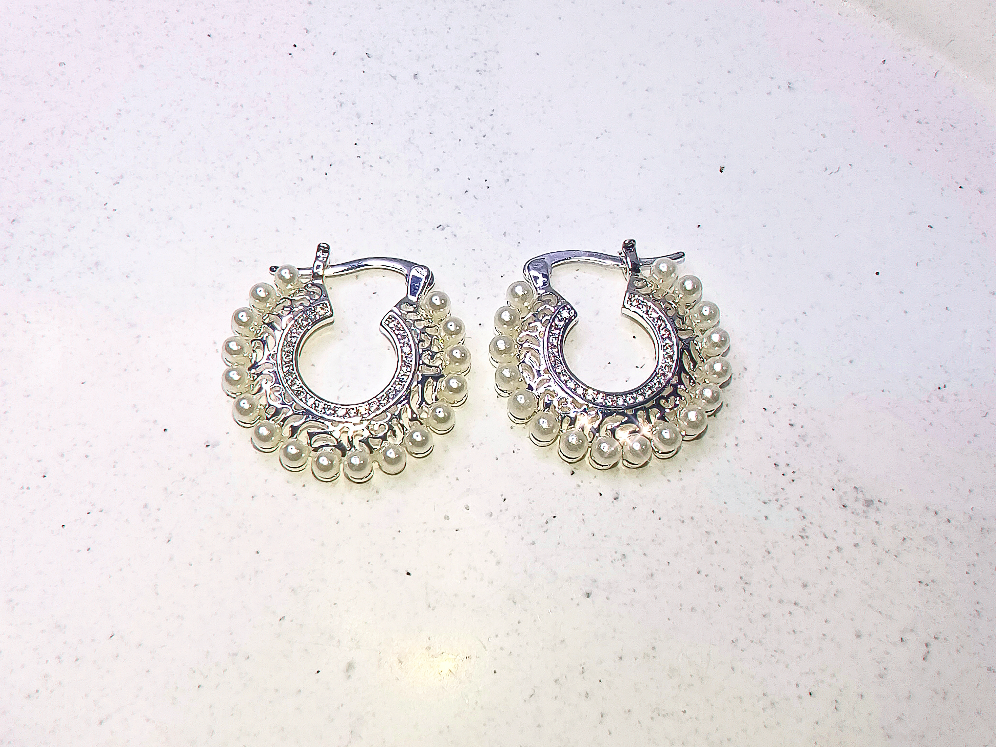 Aros círculo mini perlas