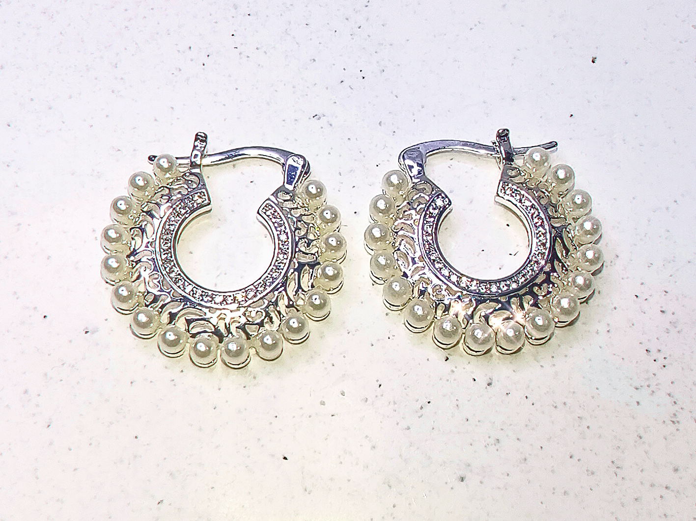 Aros círculo mini perlas AB