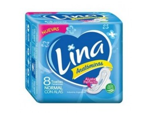 LINA TOALLAS NORMAL C/ALAS C/ALOE VERA 8 UNID