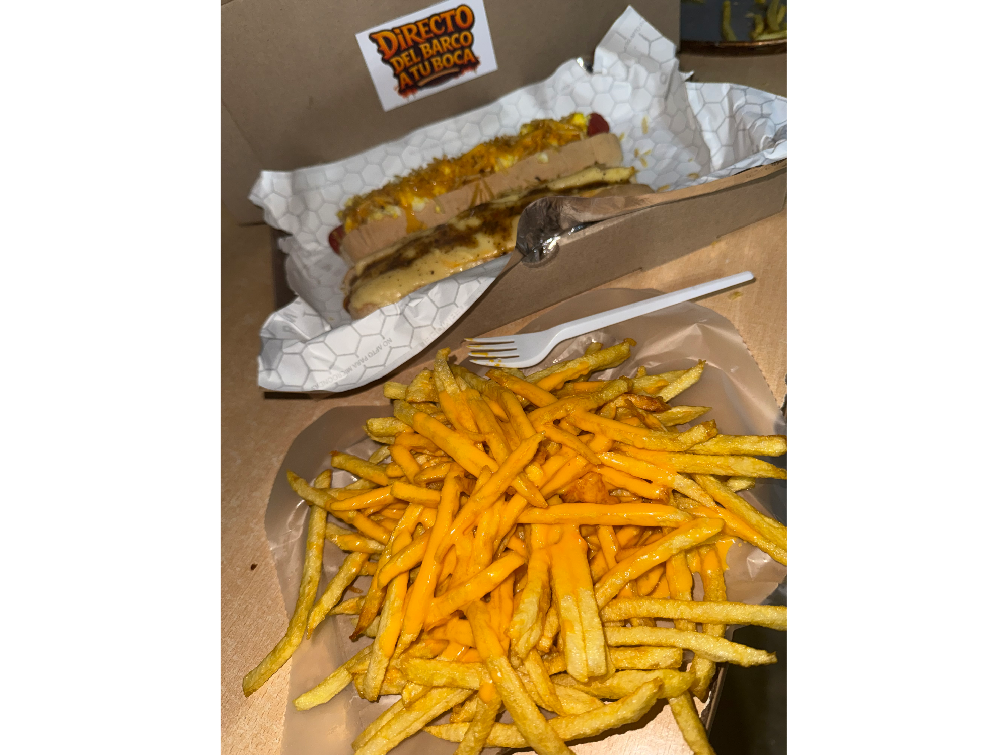 Papas fritas c/ queso cheddar
