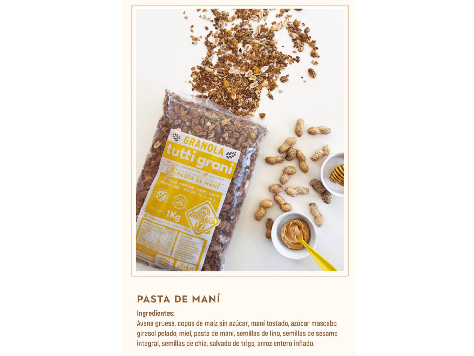 Granola con pasta de maní horneada x 1 kg