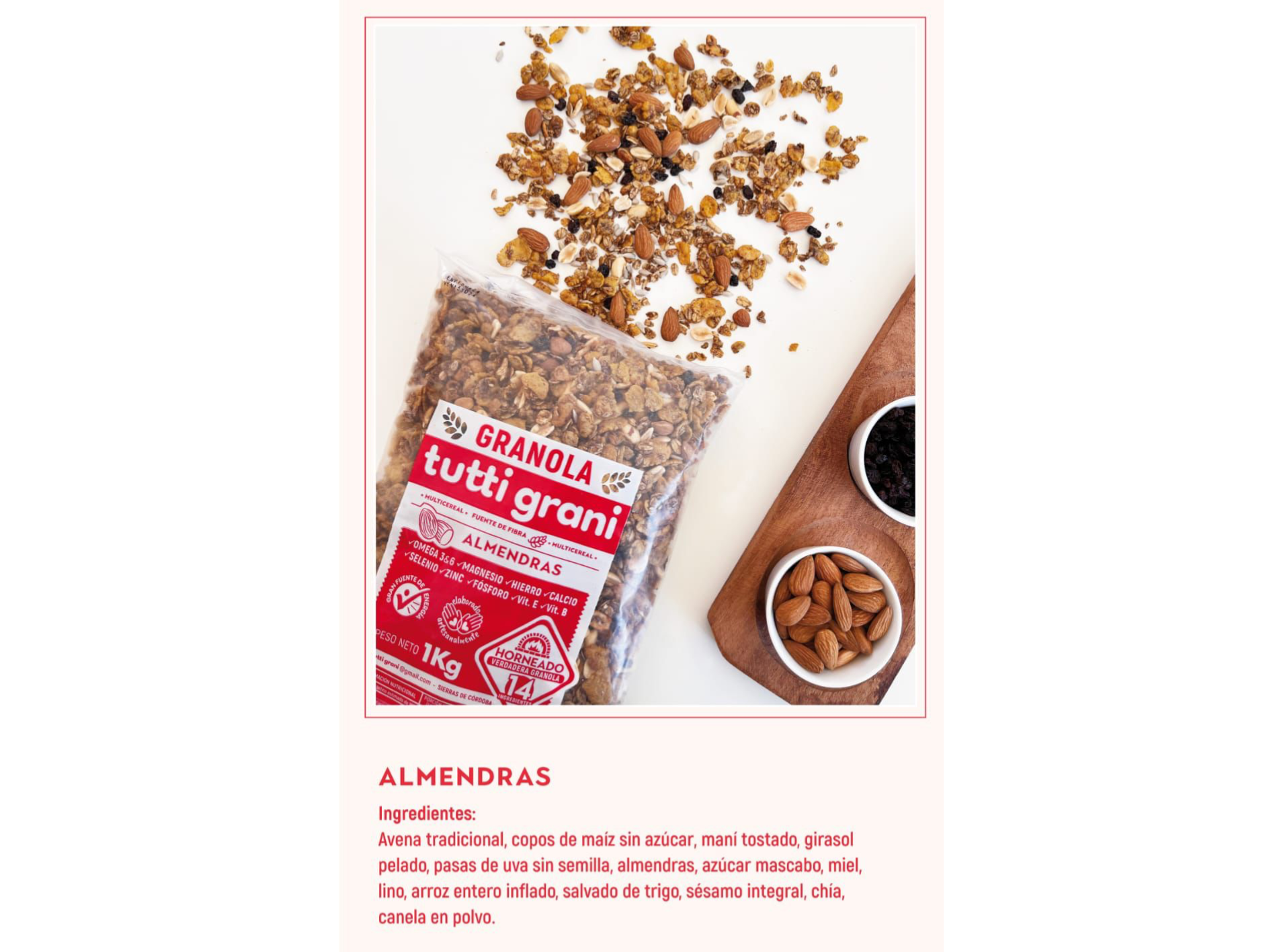 Granola de almendras horneada x 1 kg