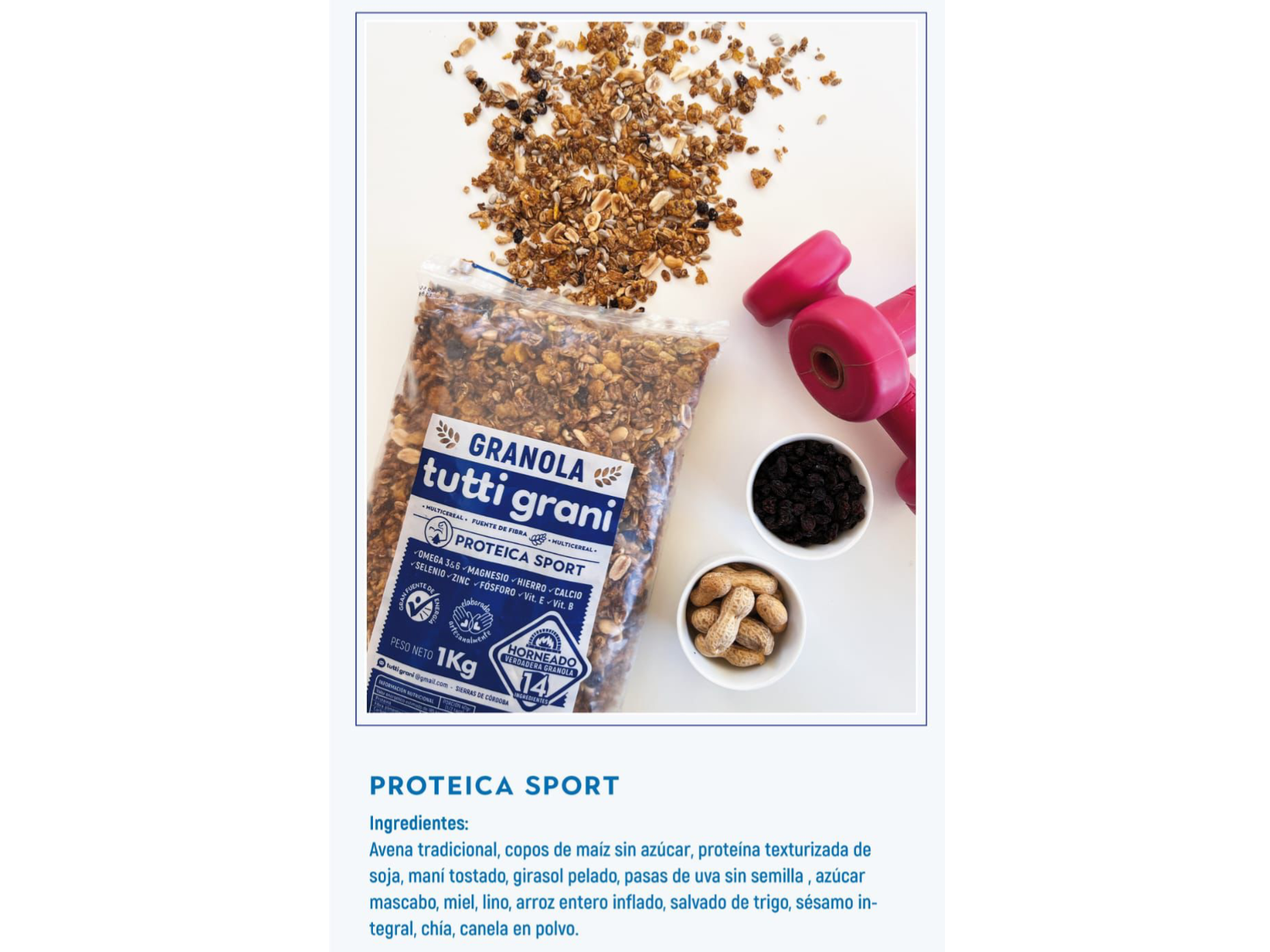 Granola proteica sport horneada x 1 kg