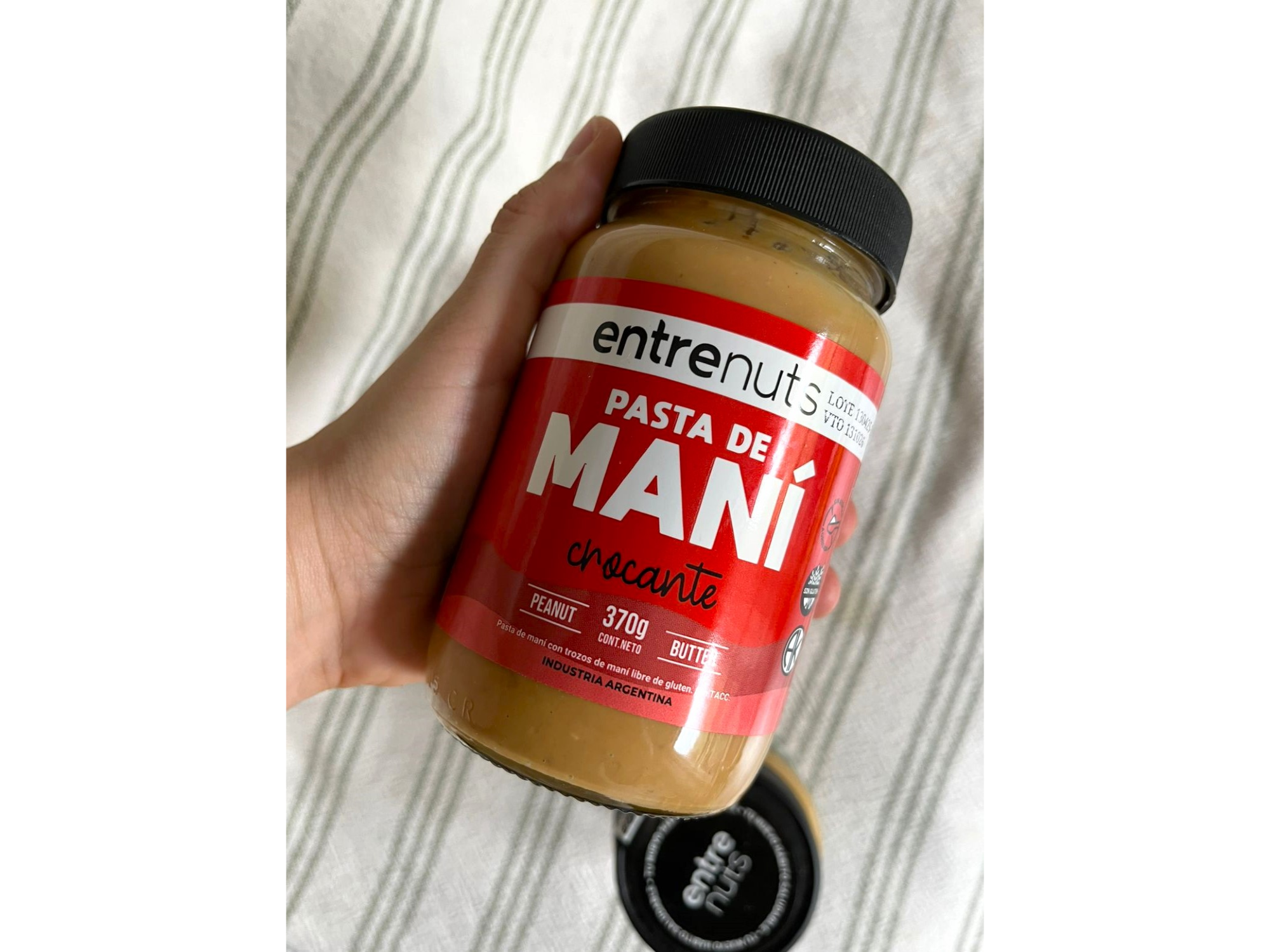 Pasta de maní crocante Entrenuts Frasco 370g (sin TACC)