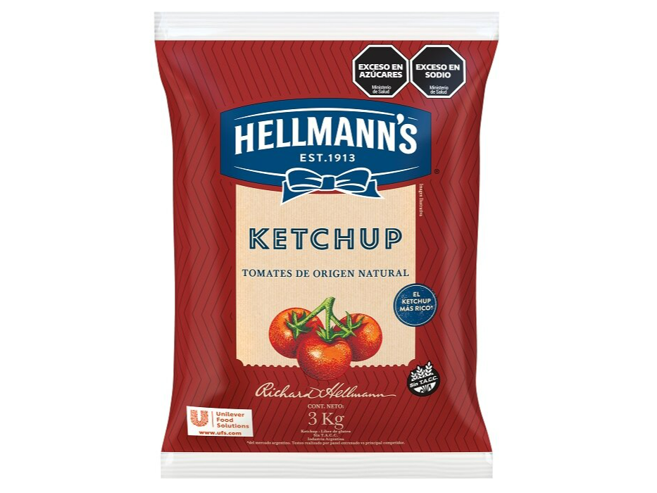 HELLMANNS KETCHUP BOLSA  3 X 3 KG