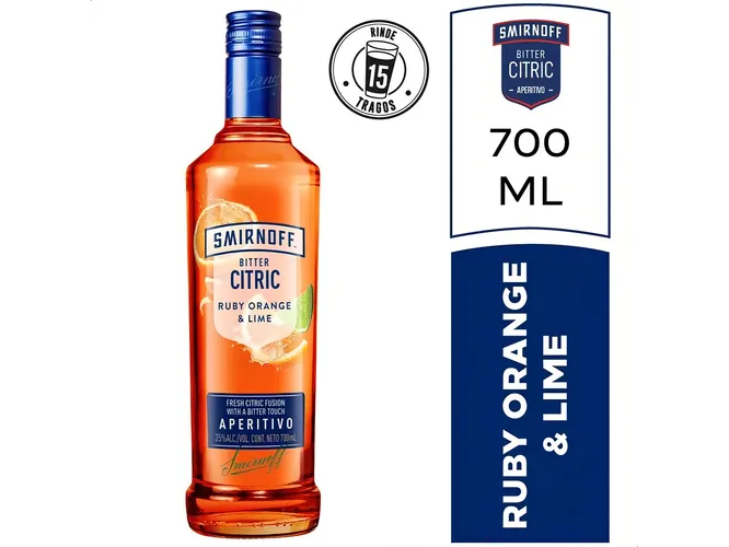 Botella Smirnoff Citric Naranja