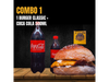 1 hamburguesa + 1 coca cola 500ml