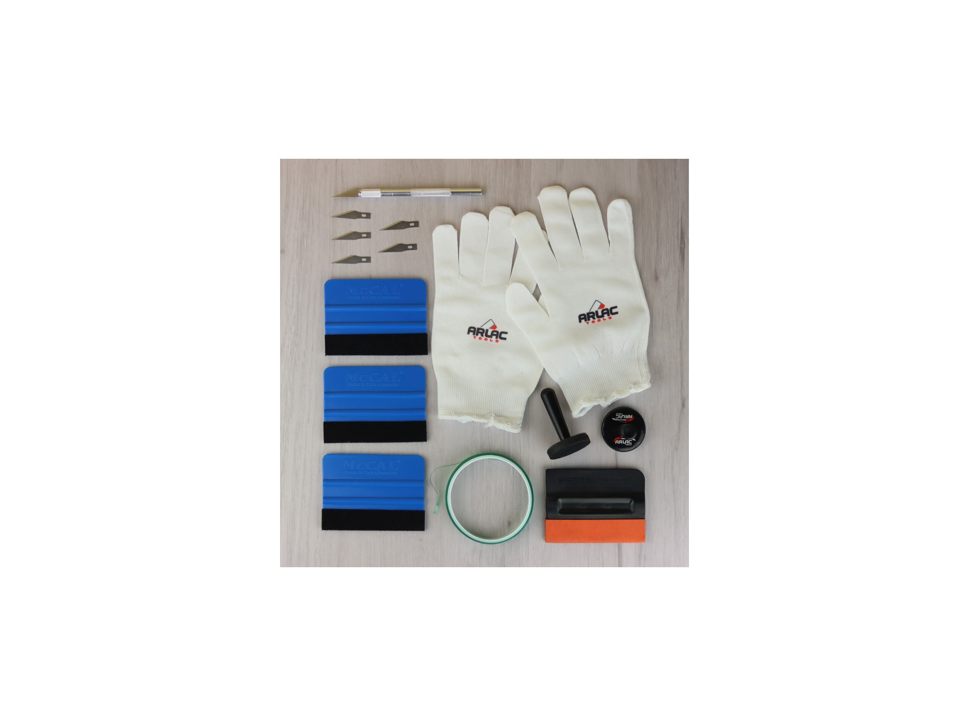 Combo Herramientas Premium Wrap - 2 Imanes Fm020f + 1 Cinta De Corte 10 M Cn015 + 1 Par De Guantes G7 + 1 Espatula Magnetica