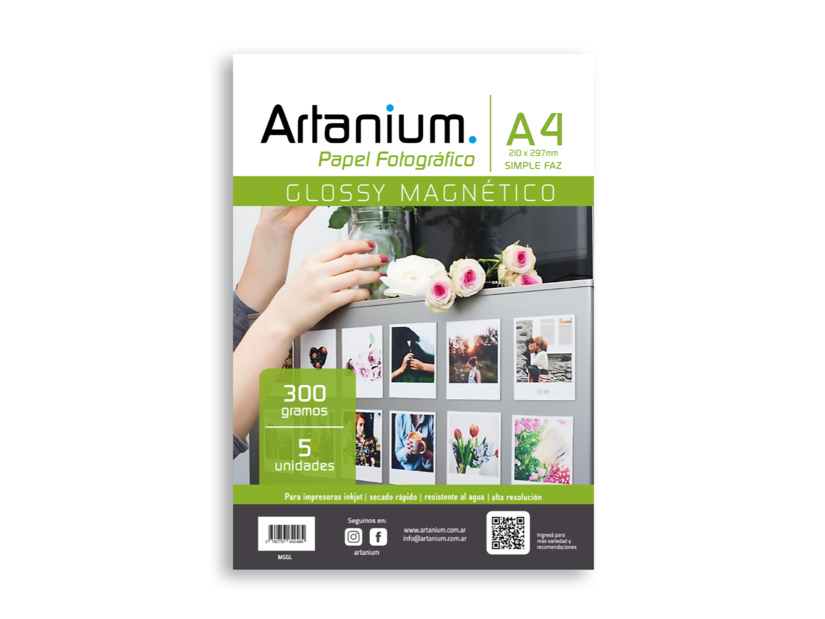 Papel Magnetico Fotografico Glossy – A4 x5 Hojas