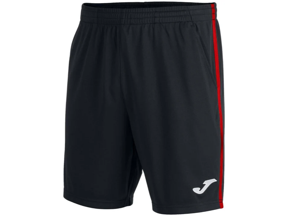 Short Joma Open III Negro Franjas Rojas