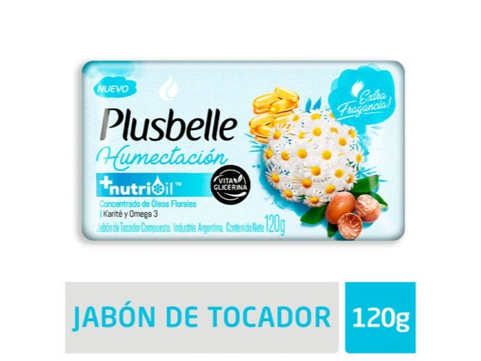 JABON TOCADOR PLUSBELLE HUMECTACIÓN X 120G