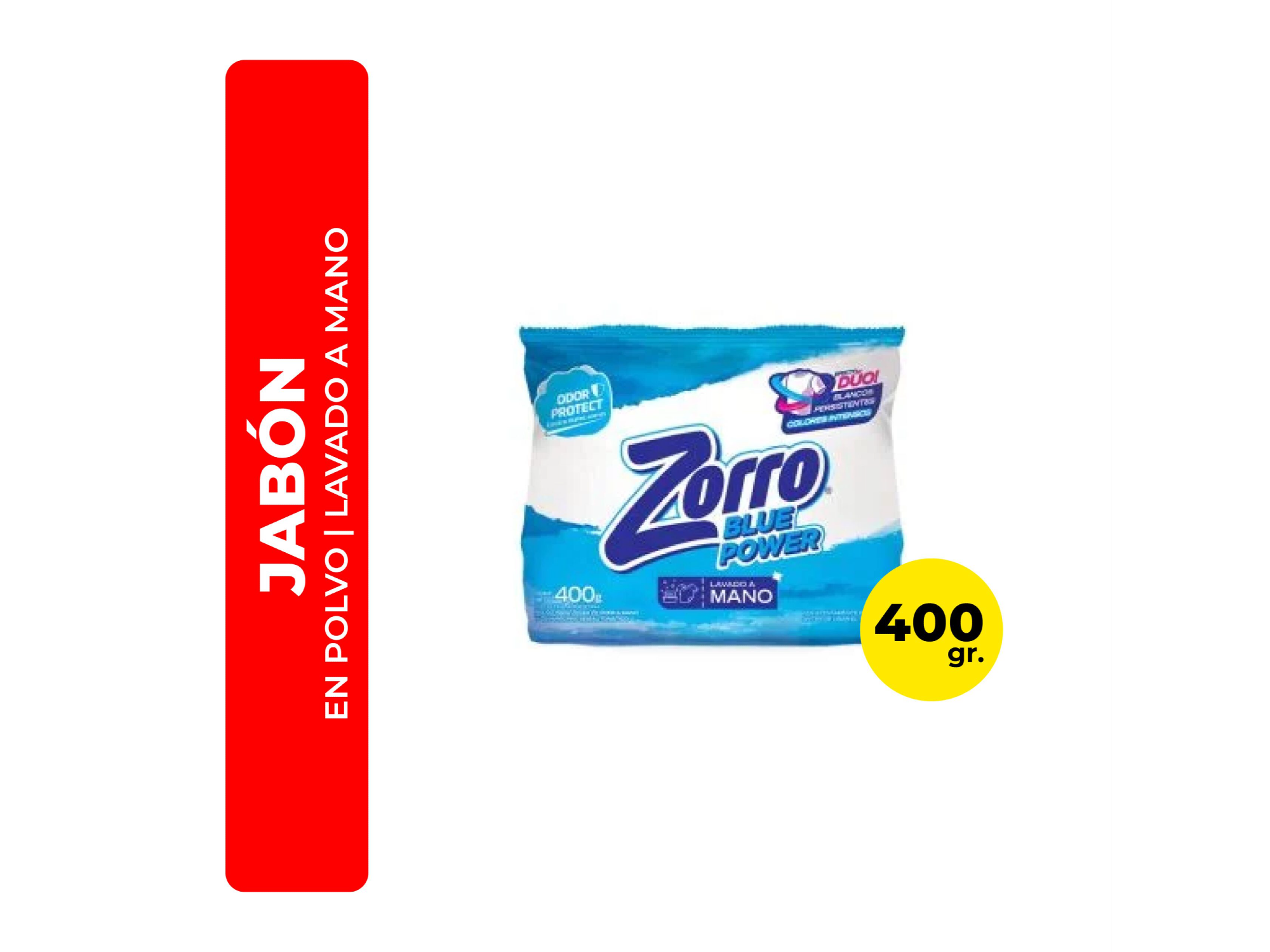 JABON 3N POLVO ZORRO BLUE POWER 400G