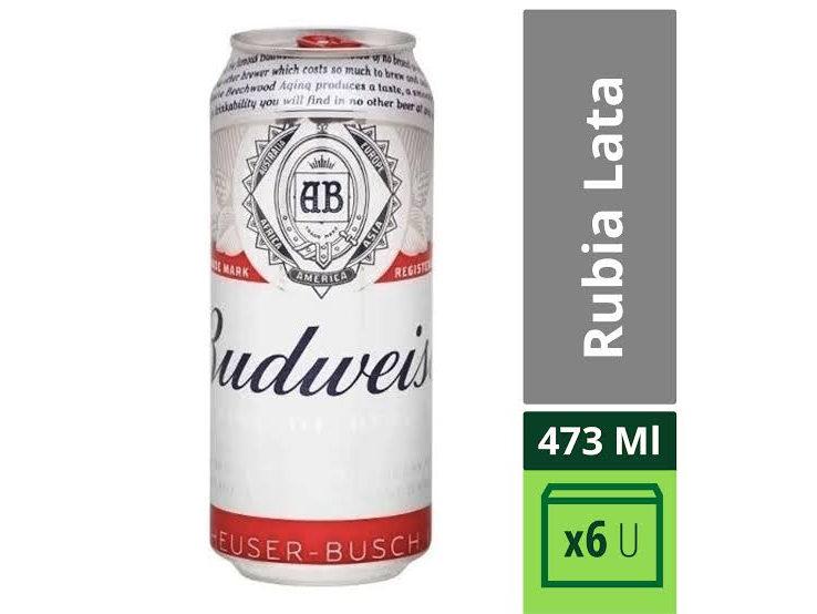 BUDWEISER 473ML PACK X 6U