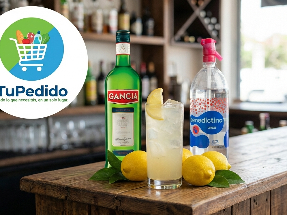 GANCIA 950ML + SODA BENEDICTINO 2LTS + 3 LIMONES