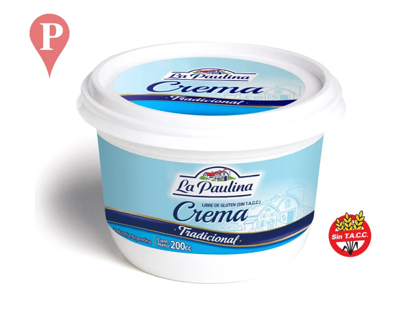crema de leche x 200  LA PAULINA