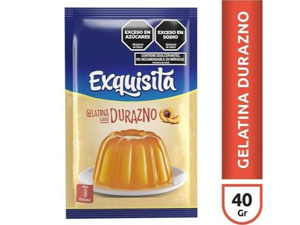 gelatina durazno 40 gr exquisitas