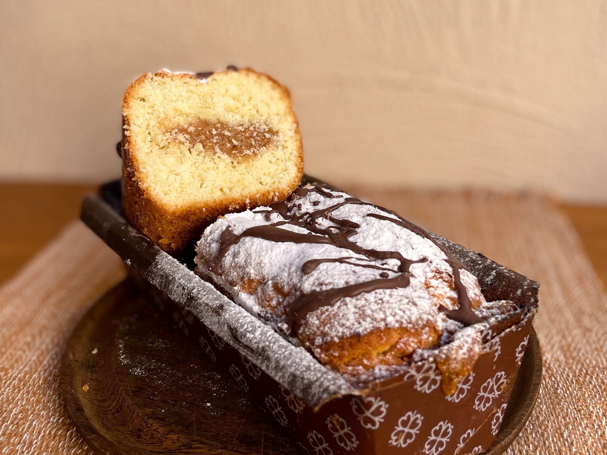 Budín de coco y dulce de leche