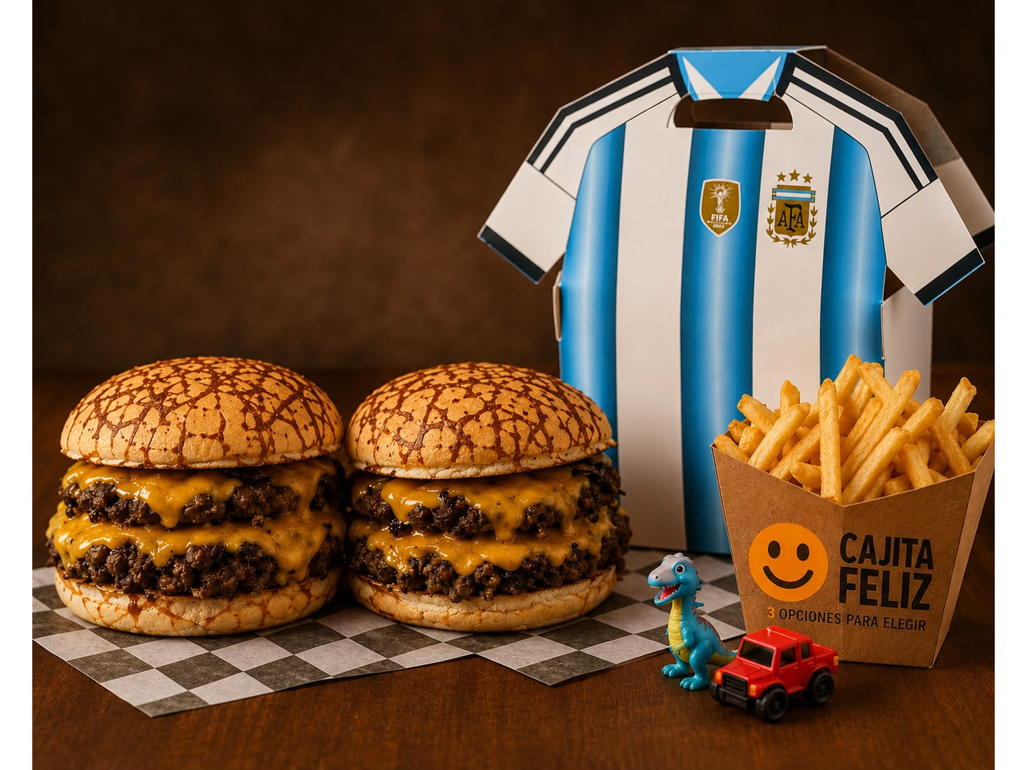 2 BURGER DOBLE + 1 CAJITA FELIZ