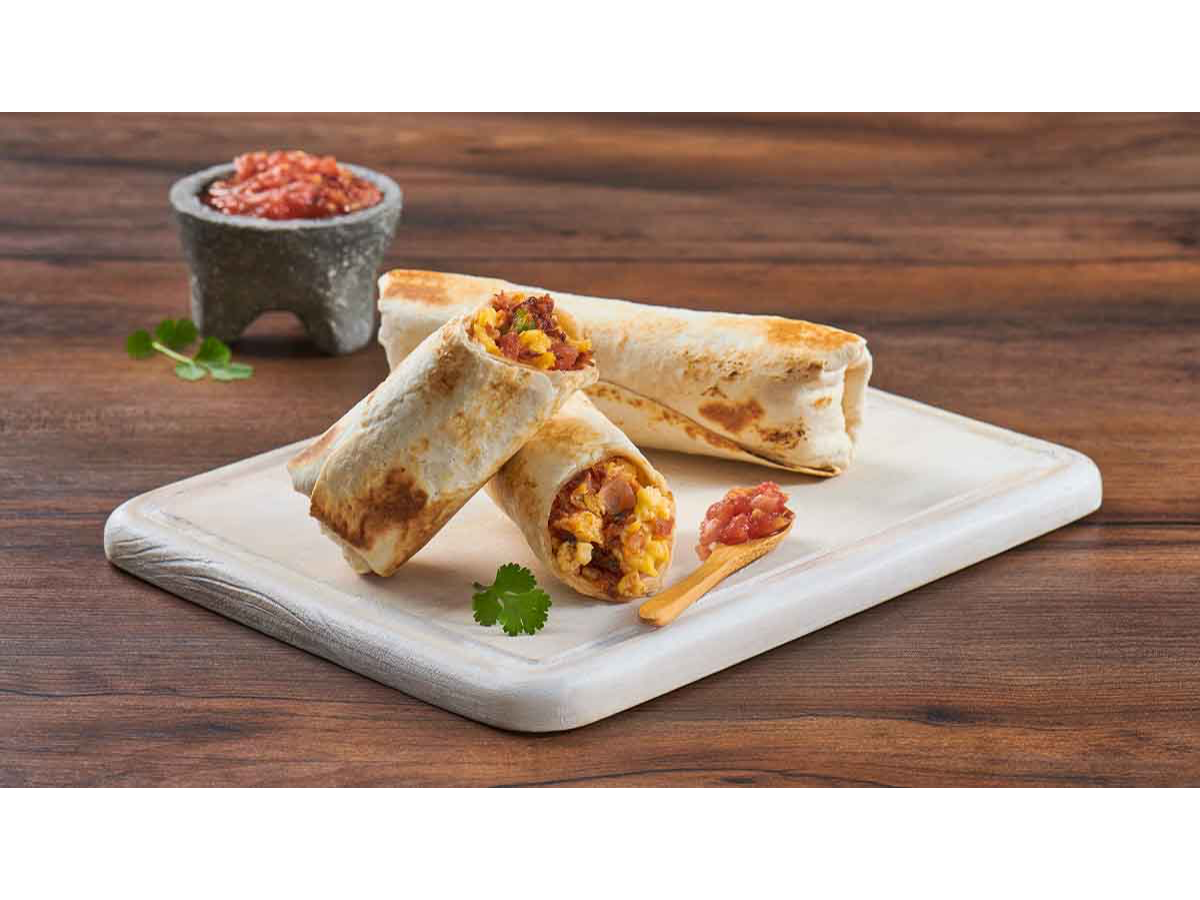 Burritos de vegetales salteados y poroto negro x2u