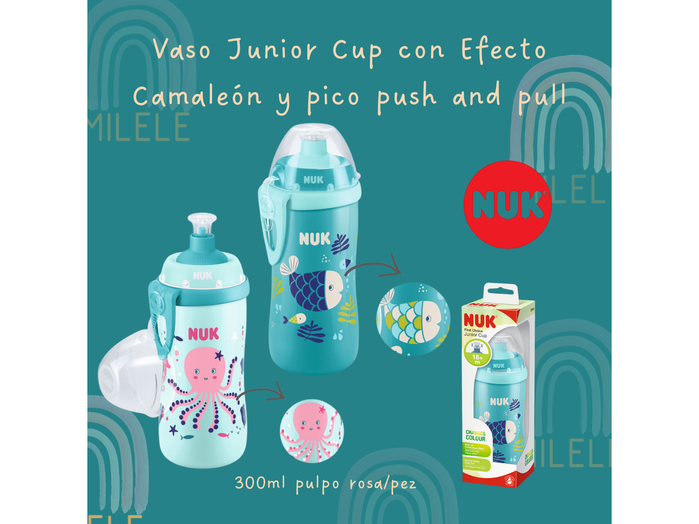 Vaso Junior Cup con Efecto Camaleón y pico push and pull