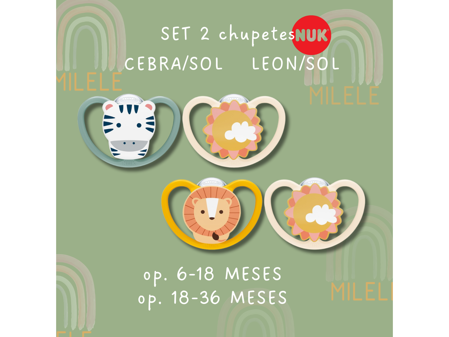 Set de 2 Chup. Space Cebra/sol  -  Leon/sol  (6-18, 18-32 meses)