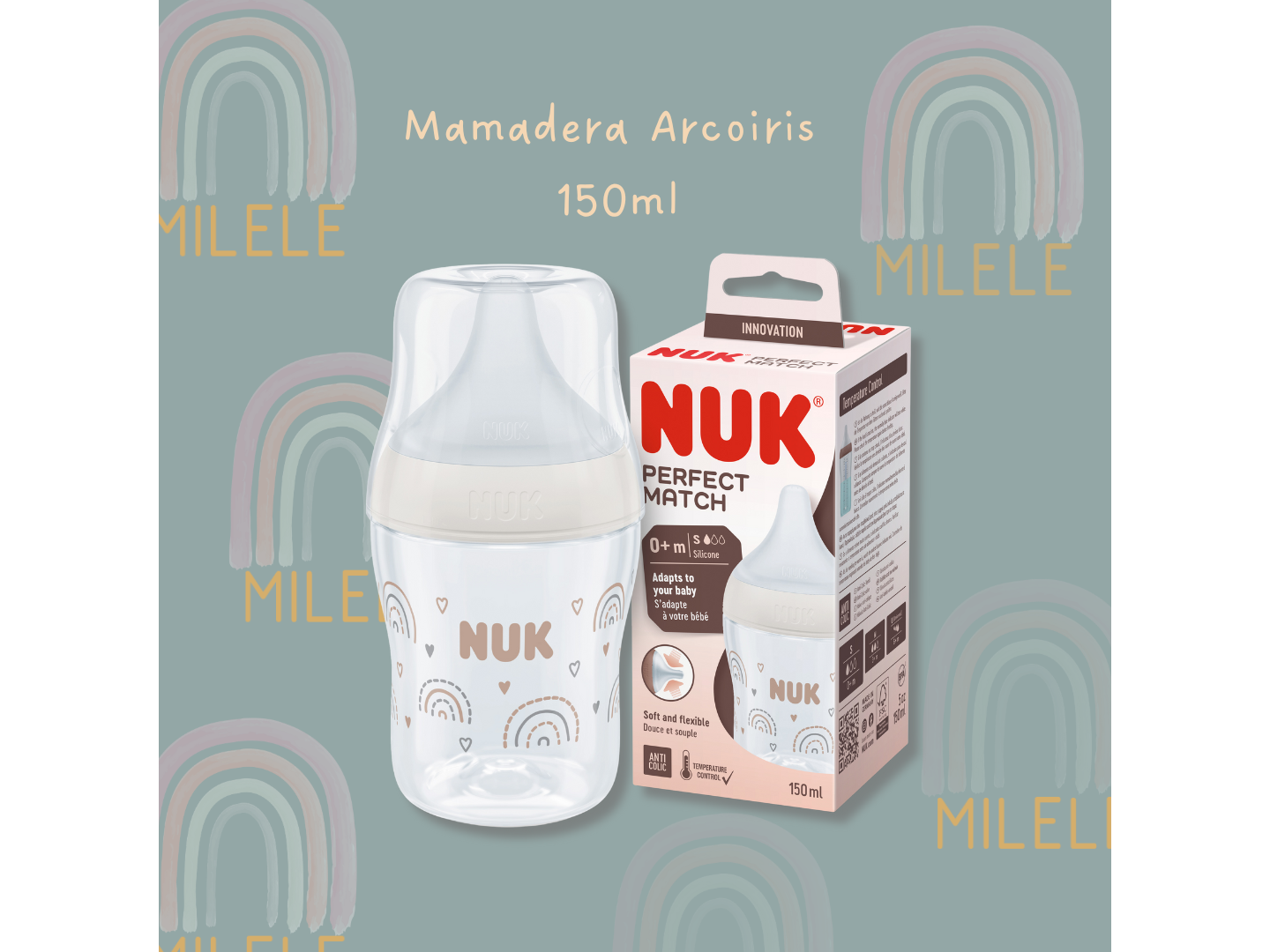 Mamadera Perfect Match Arco Iris  150 ml