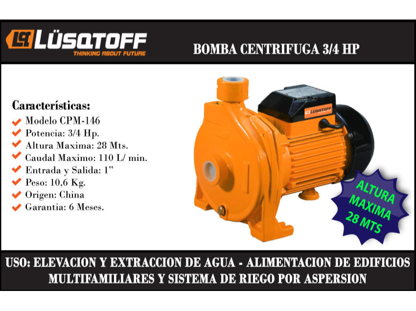 Bomba centrifuga 3/4 gamma / lusqtoff
