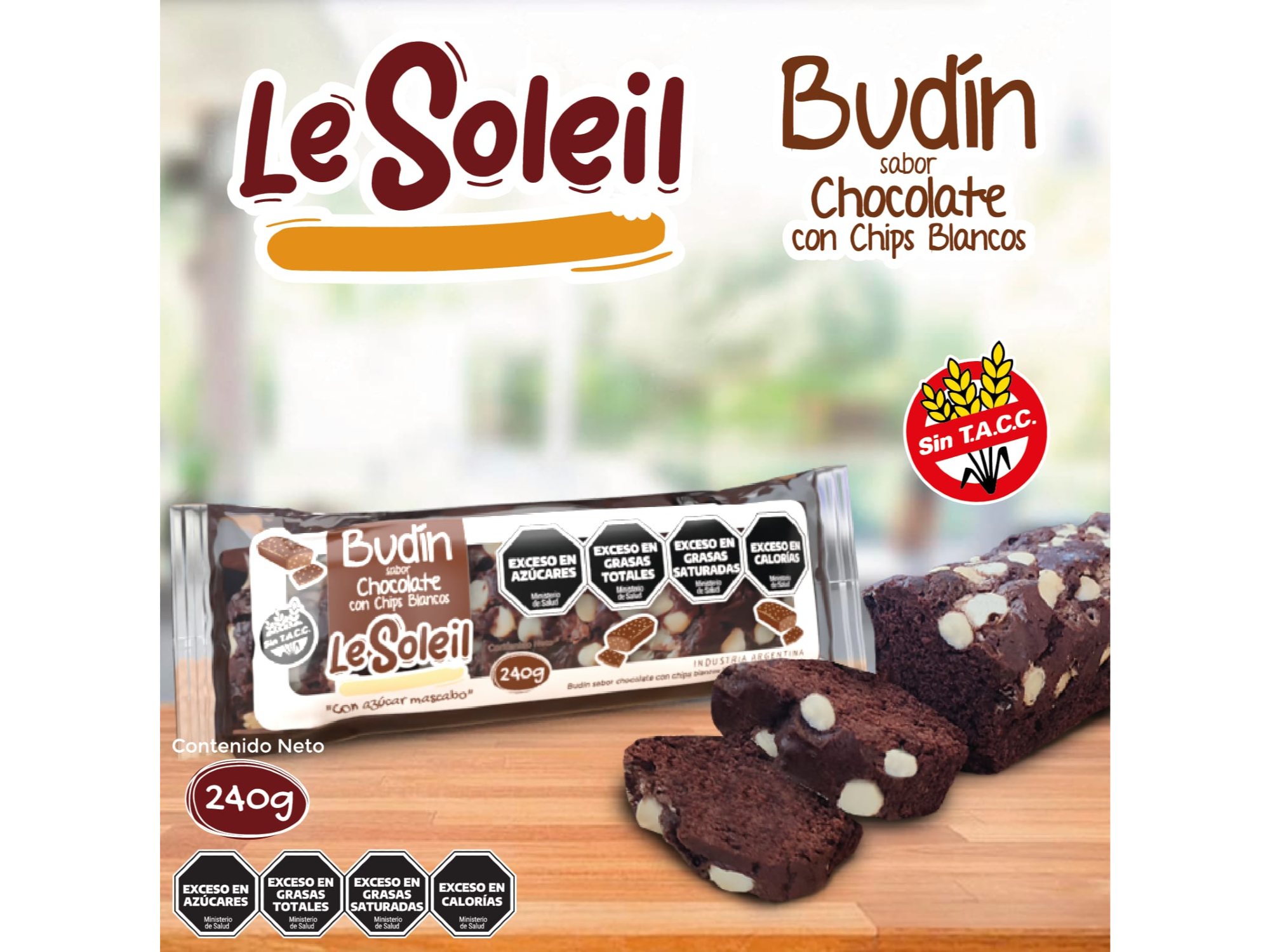 Budín de Chocolate con Chips Blancos 240gr