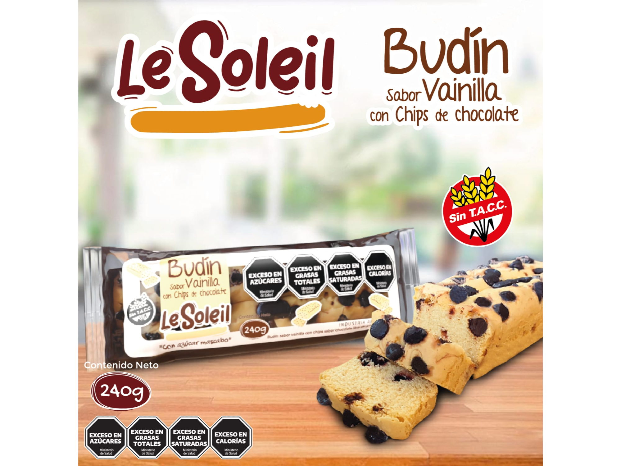 Budín de Vainilla con Chips de Choco 240gr