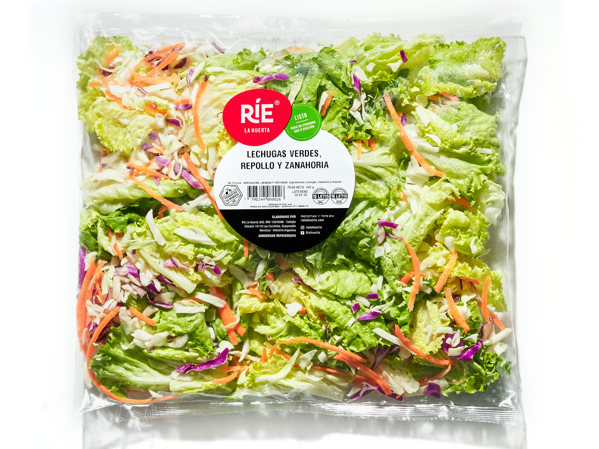 LECHUGAS VERDES, REPOLLO Y ZANAHORIA X 200 g (4-11)