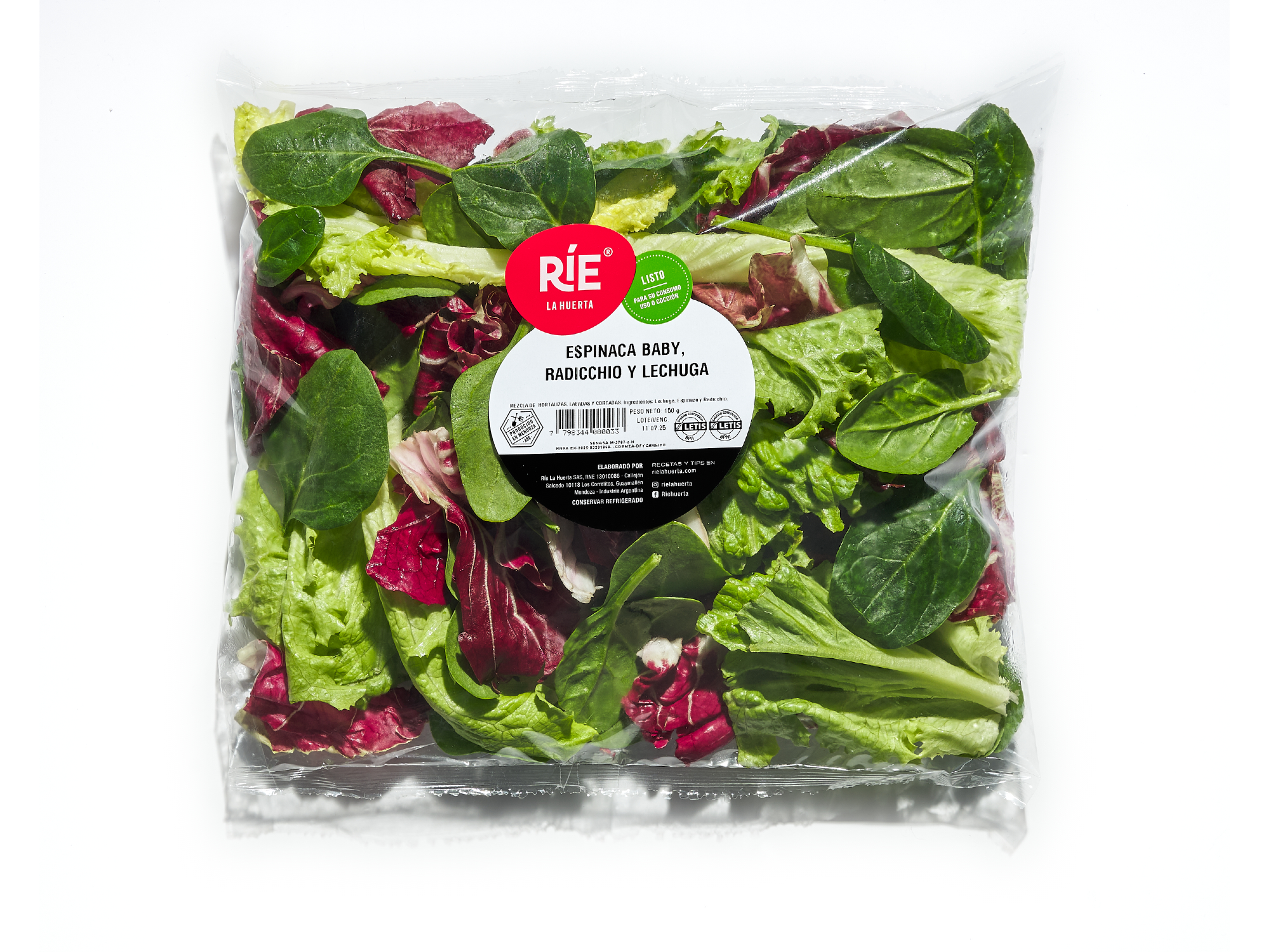 ESPINACA BABY, RADICCHIO Y LECHUGA X 150g (1031)