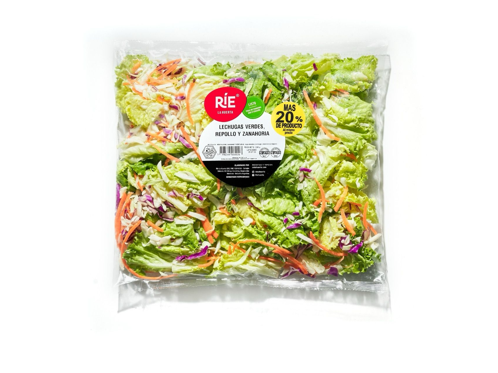 LECHUGAS VERDES, REPOLLO Y ZANAHORIA X 200 g (4-11)