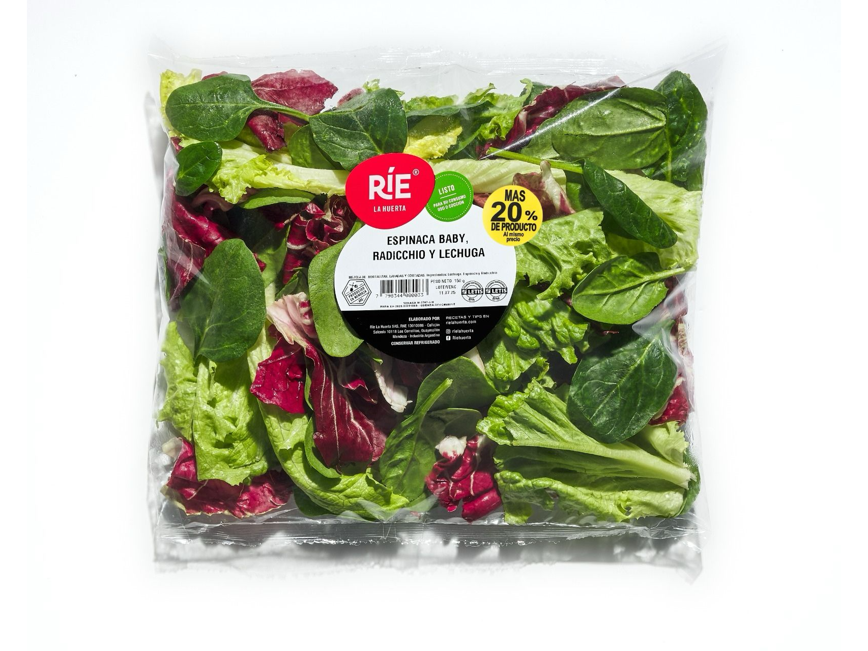 ESPINACA BABY, RADICCHIO Y LECHUGA X 150g (4-12)