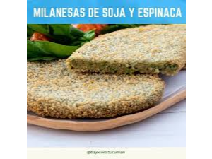 Milanesa de soja con espinaca