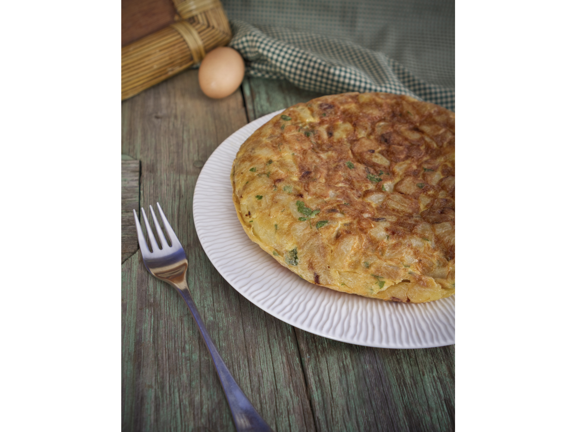 Tortilla de papa y verdeo
