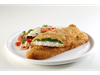 Merluza Milanesa con crema de espinaca
